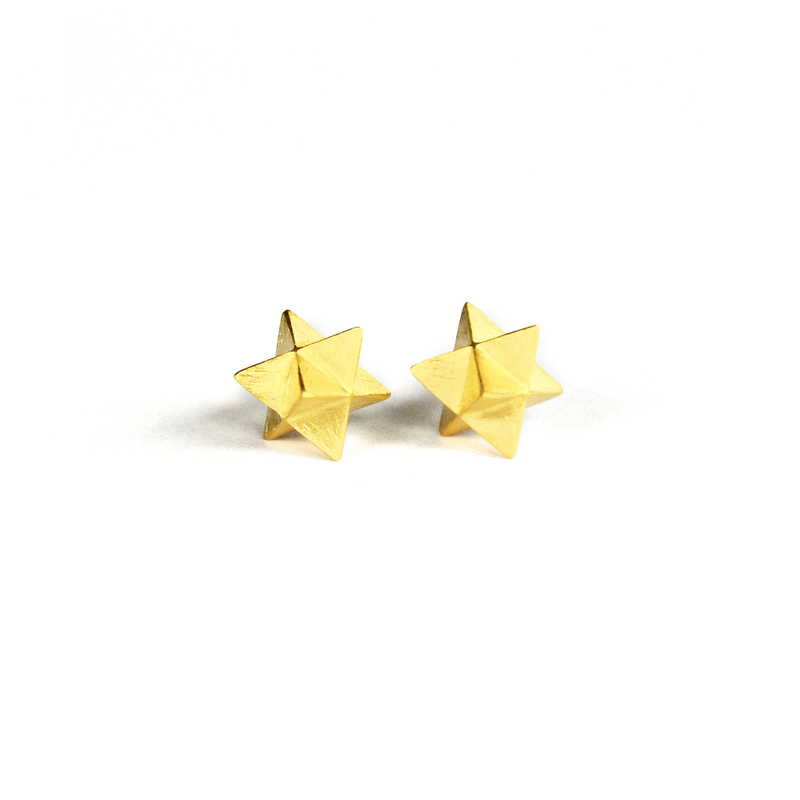 Portal Studs, sterling silver, 24ct gold plate, 2016