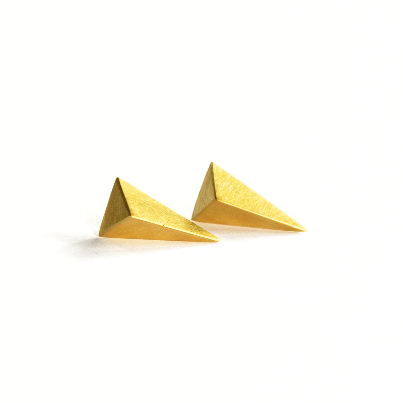 Matter Studs, sterling silver, 24ct gold plate, 2016