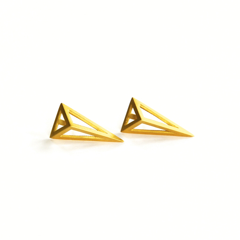 Spirit Studs, sterling silver, 24ct gold plate, 2016