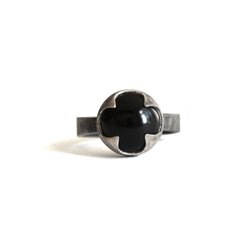 Protector Ring, onyx, sterling silver, 2014