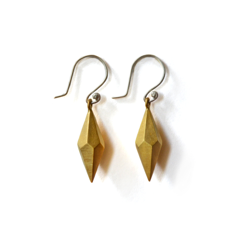 Building Block Earrings, sterling silver, 24ct gold plate, 2015