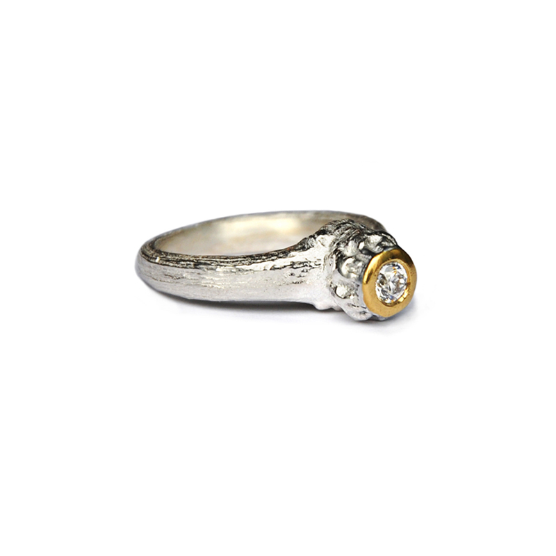 New Beginnings, sterling silver, 24ct gold, 3.5mm white diamond, 2013