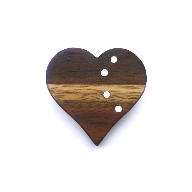 Heart, brooch, african rosewood, sterling silver, 2009