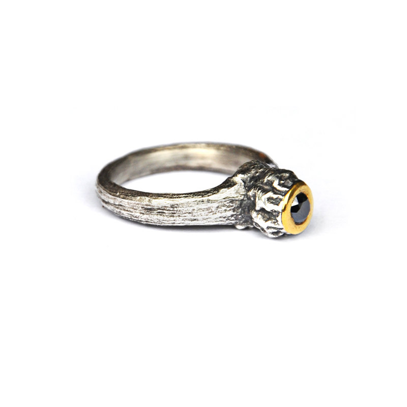 New Potential, sterling silver, 24ct gold, and 3.5mm black diamond, 2013