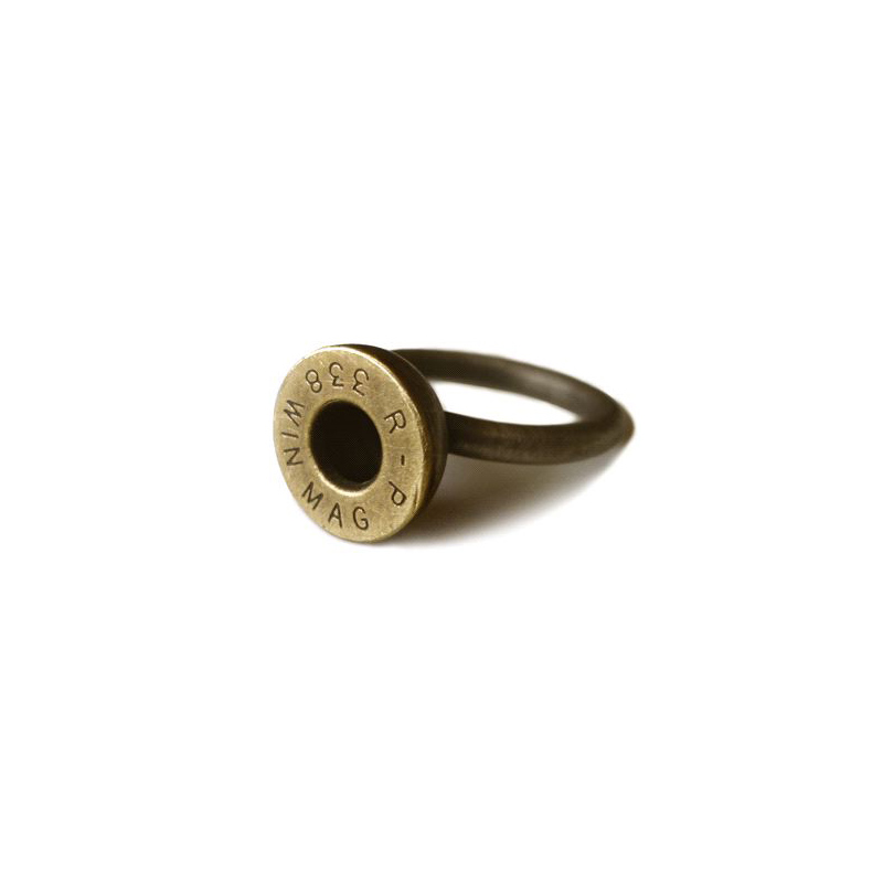 Friendly Fire, ring, oxidised sterling silver, brass bullet, 2007