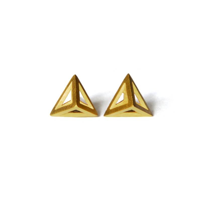 Element Studs, sterling silver, 24ct gold plate, 2015