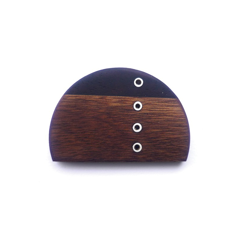 Half Oval, brooch, african rosewood, sterling silver, 2009
