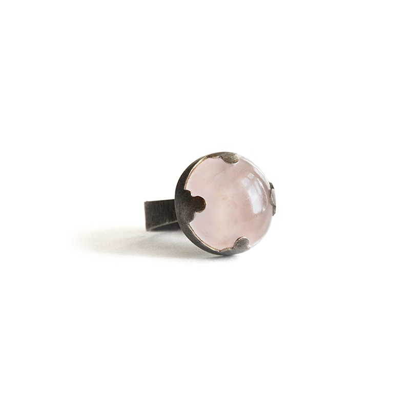 Lover Ring, rose quartz, sterling silver, 2014