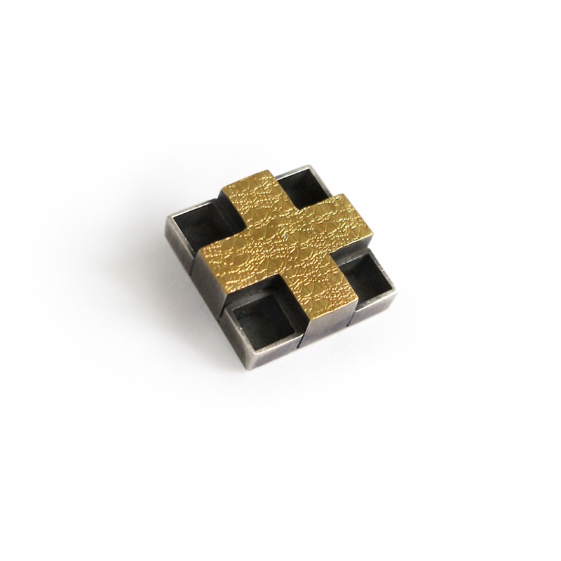 Brooch, sterling silver, 24ct gold, 2006