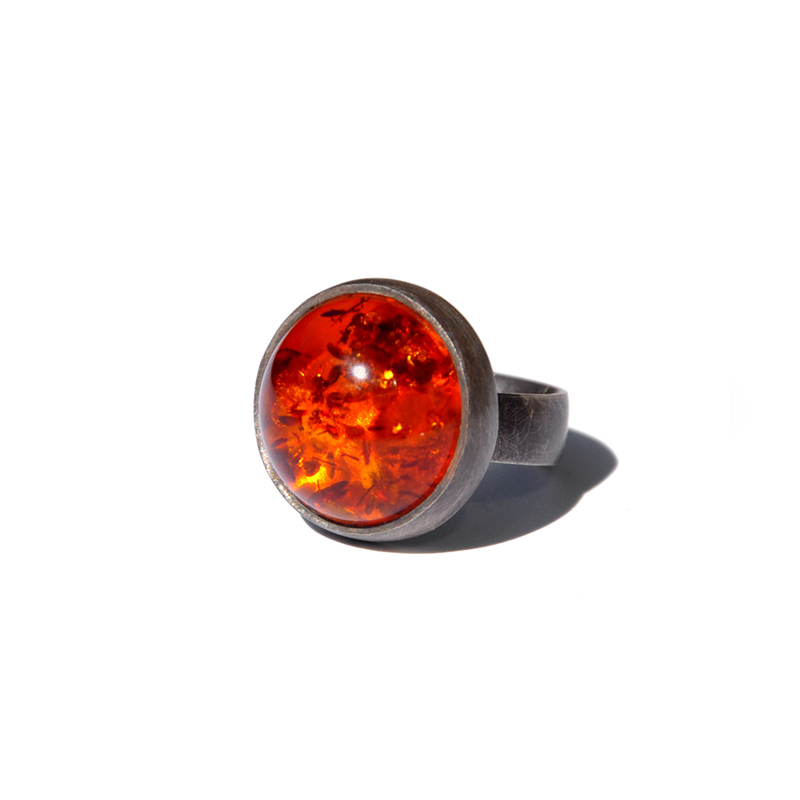 Baltic Amber RIng, baltic amber, fine silver, sterling silver, 2012