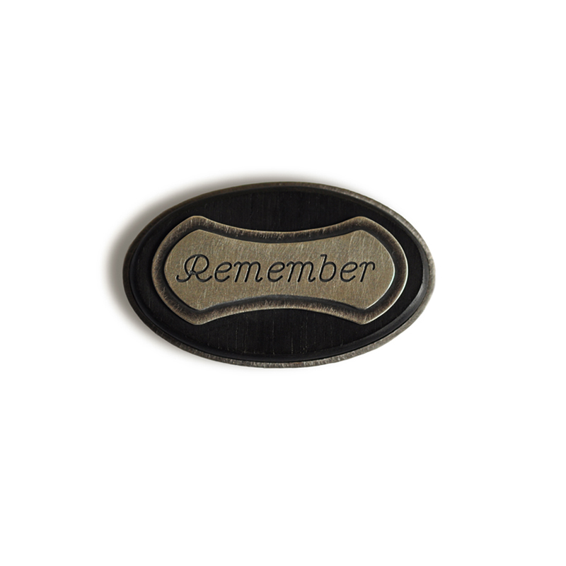 Remember, brooch, sterling silver, fine silver, ebony, 2012