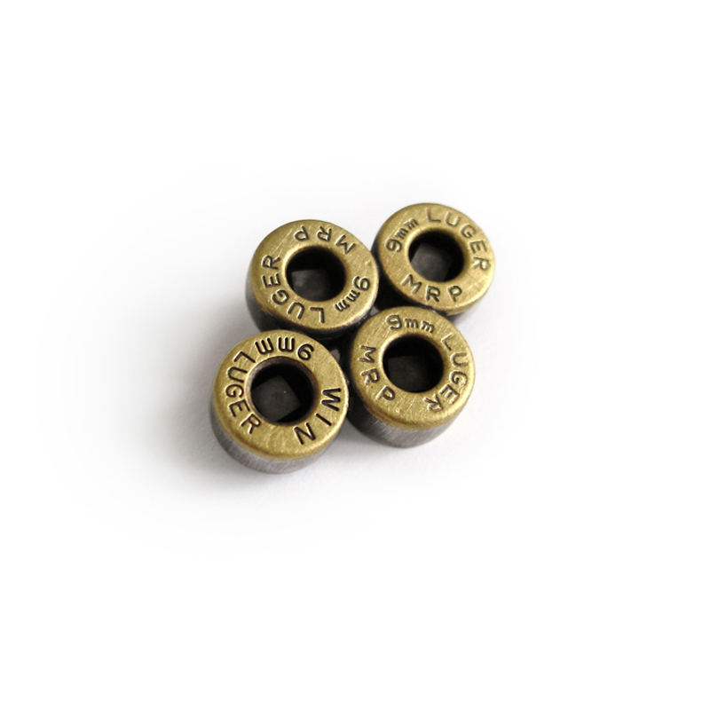 Square Peg in a Round Hole, brooch, sterling silver, luger bullets, 2006