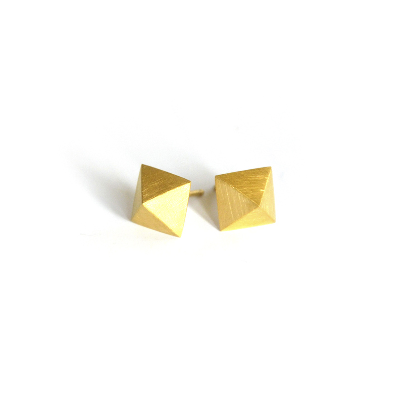 Mirror Studs, Sterling silver and 24ct gold plate, 2017