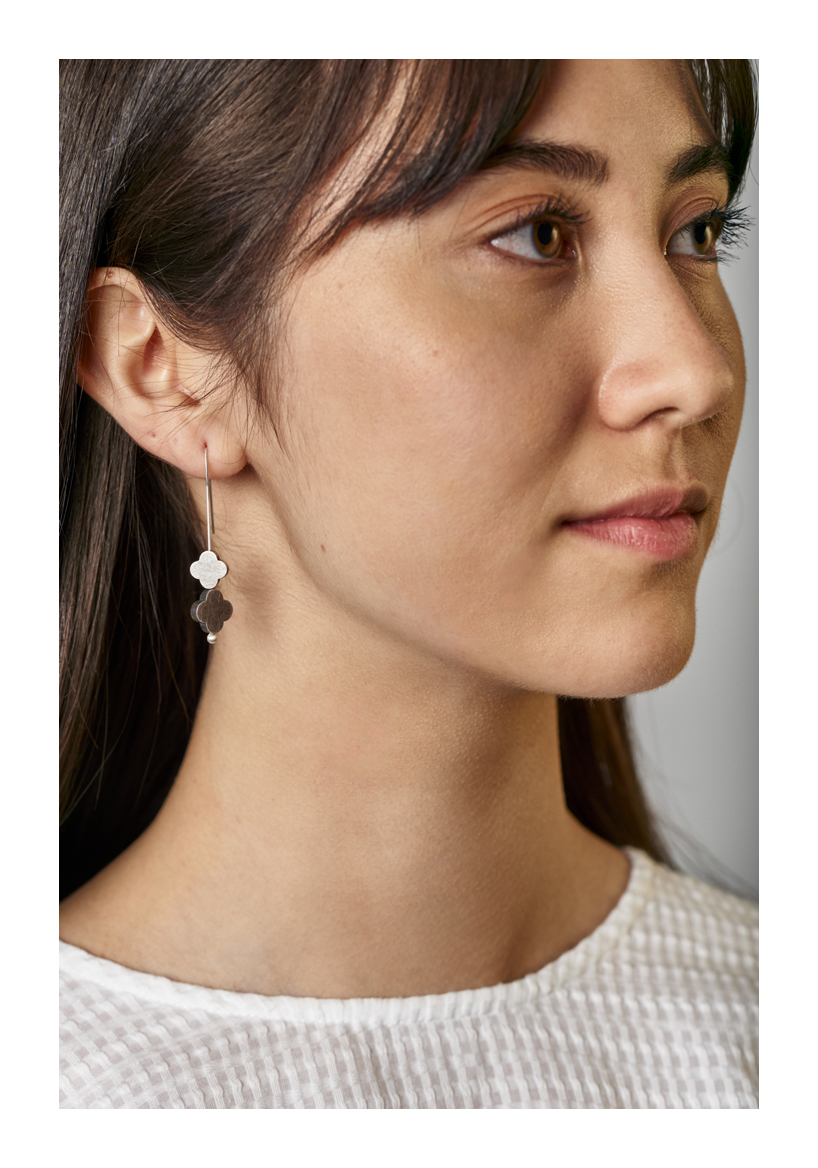 Turning Seasons Earrings, sterling silver, 2020, Kate Alterio