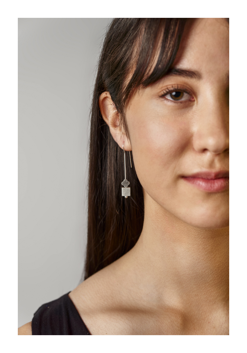 Flux Earrings, sterling silver, 2020, Kate Alterio
