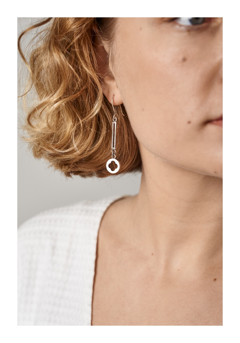 Reveal Earrings, sterling silver, 2020, Kate Alterio