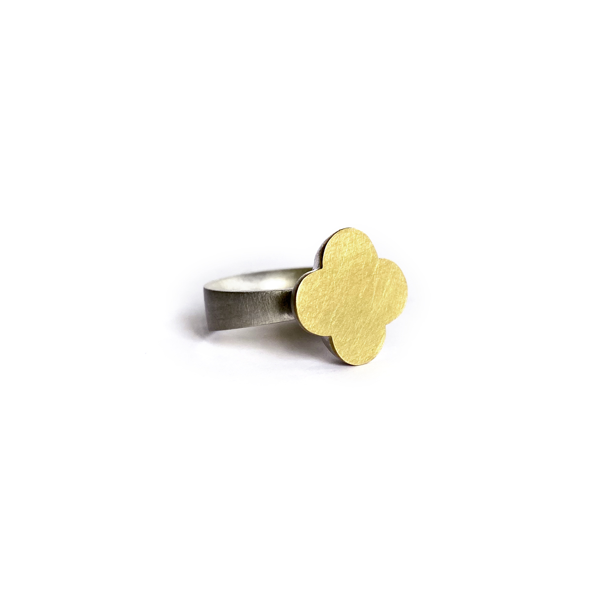 Reverence Ring (large), sterling silver, 18ct gold, 2020, Kate Alterio