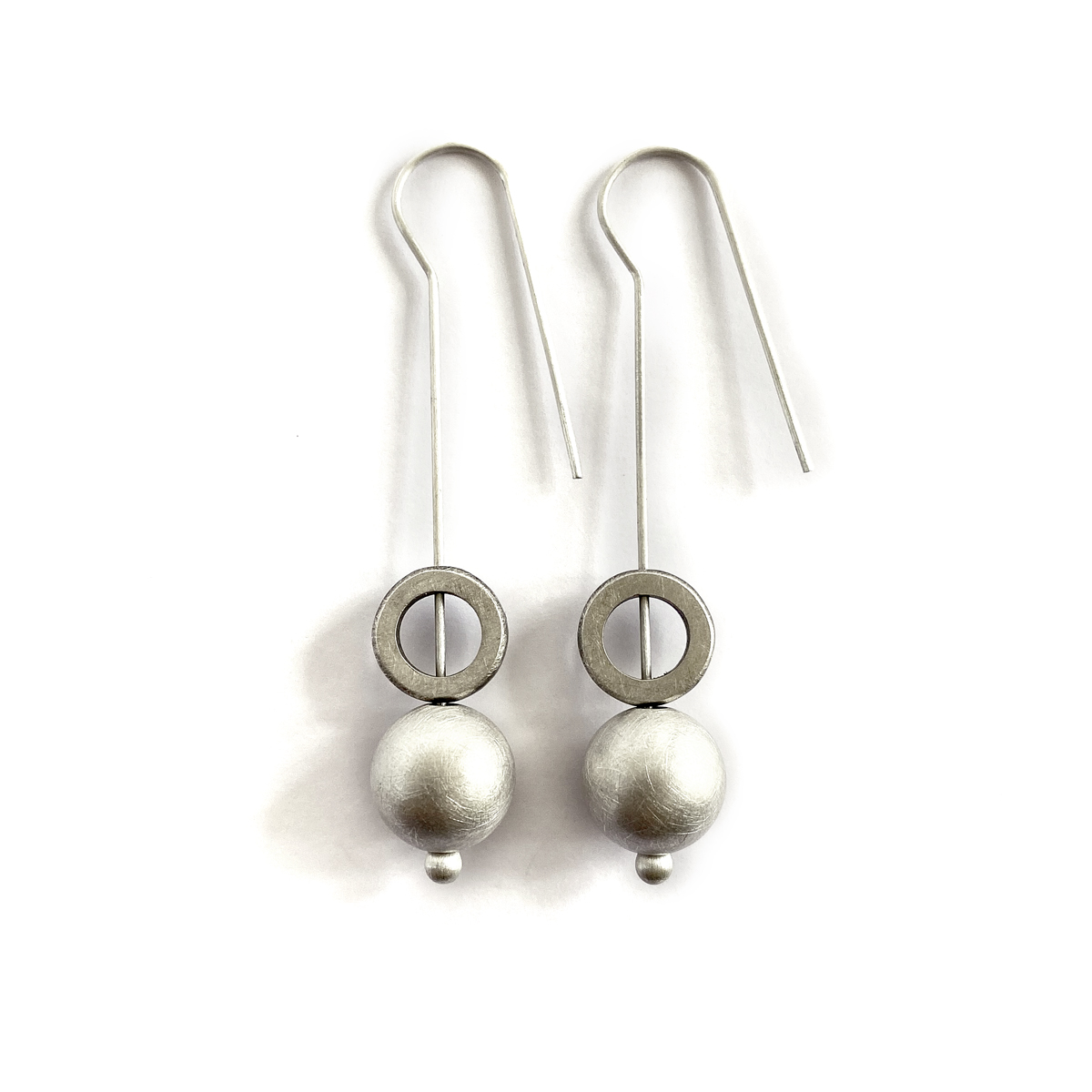 Turning Worlds Earrings, sterling silver, 2020, Kate Alterio