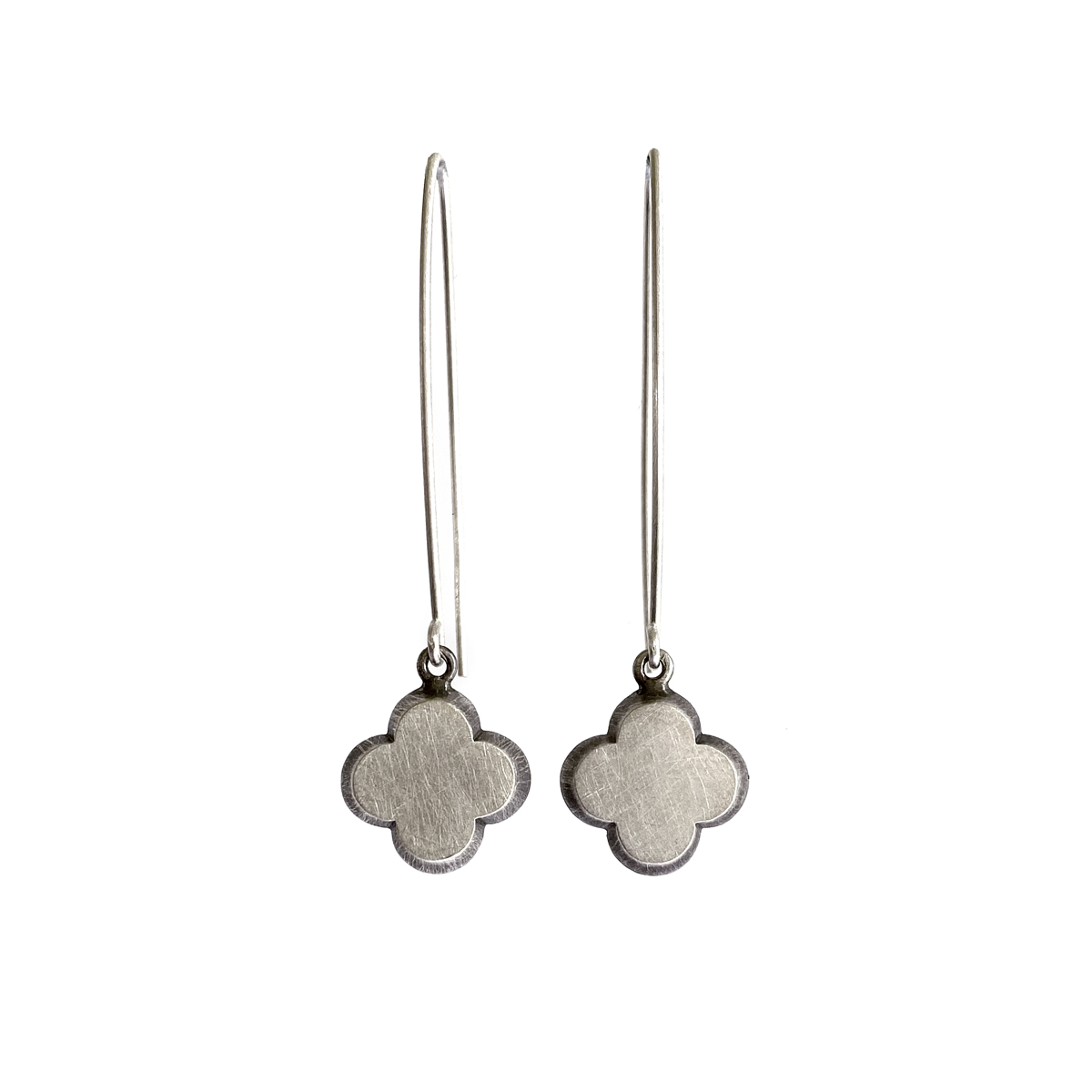 Reverence Earrings (long drop) , silver, 2020, Kate Alterio